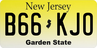 NJ license plate B66KJO
