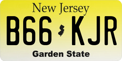 NJ license plate B66KJR