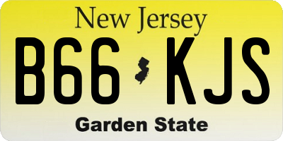 NJ license plate B66KJS