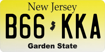NJ license plate B66KKA