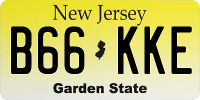 NJ license plate B66KKE