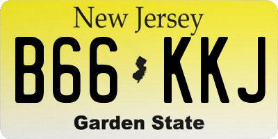 NJ license plate B66KKJ