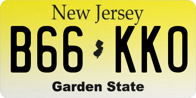 NJ license plate B66KKO