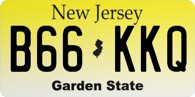 NJ license plate B66KKQ