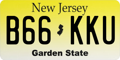 NJ license plate B66KKU