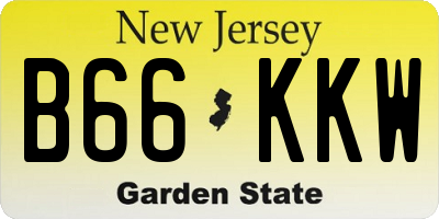 NJ license plate B66KKW