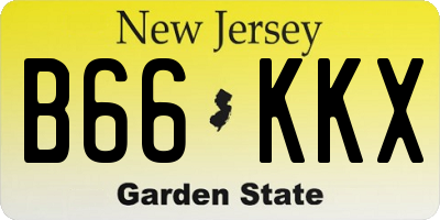 NJ license plate B66KKX