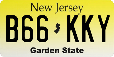 NJ license plate B66KKY