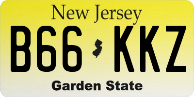 NJ license plate B66KKZ