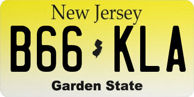 NJ license plate B66KLA