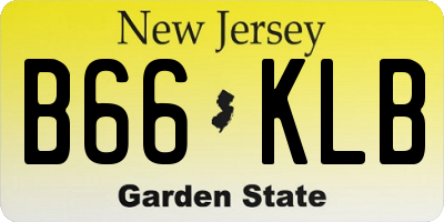 NJ license plate B66KLB