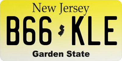 NJ license plate B66KLE