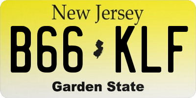 NJ license plate B66KLF