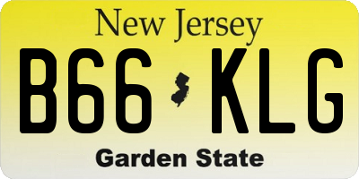 NJ license plate B66KLG