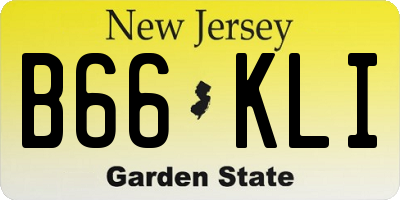 NJ license plate B66KLI