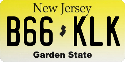 NJ license plate B66KLK