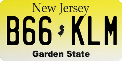 NJ license plate B66KLM