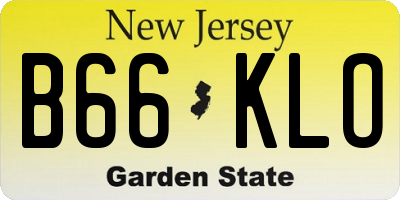 NJ license plate B66KLO