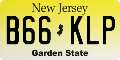 NJ license plate B66KLP
