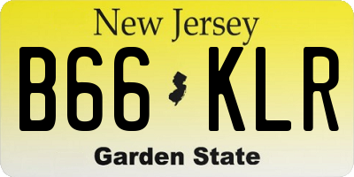 NJ license plate B66KLR
