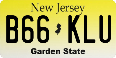 NJ license plate B66KLU
