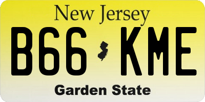 NJ license plate B66KME