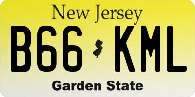 NJ license plate B66KML