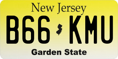 NJ license plate B66KMU