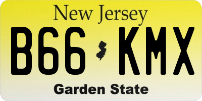 NJ license plate B66KMX