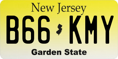 NJ license plate B66KMY
