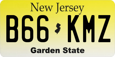 NJ license plate B66KMZ
