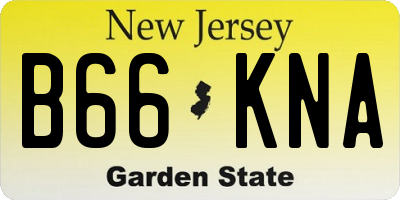 NJ license plate B66KNA