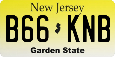 NJ license plate B66KNB