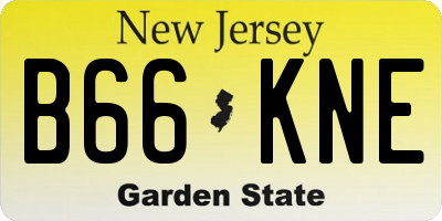 NJ license plate B66KNE