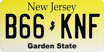 NJ license plate B66KNF