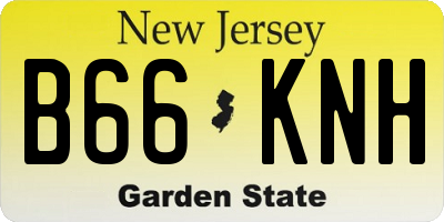 NJ license plate B66KNH
