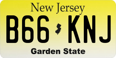 NJ license plate B66KNJ