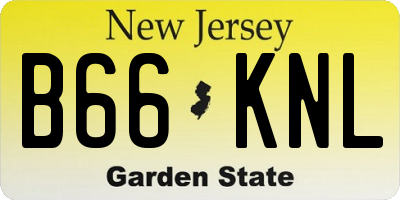 NJ license plate B66KNL