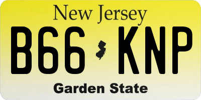 NJ license plate B66KNP