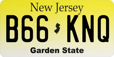 NJ license plate B66KNQ