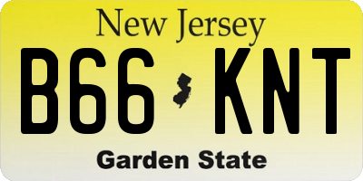 NJ license plate B66KNT