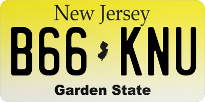 NJ license plate B66KNU