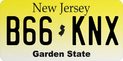 NJ license plate B66KNX