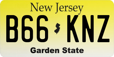 NJ license plate B66KNZ