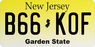 NJ license plate B66KOF
