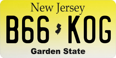 NJ license plate B66KOG