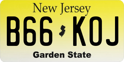NJ license plate B66KOJ