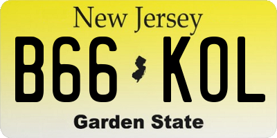 NJ license plate B66KOL