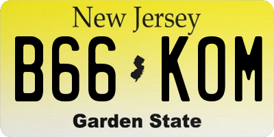 NJ license plate B66KOM