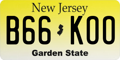 NJ license plate B66KOO